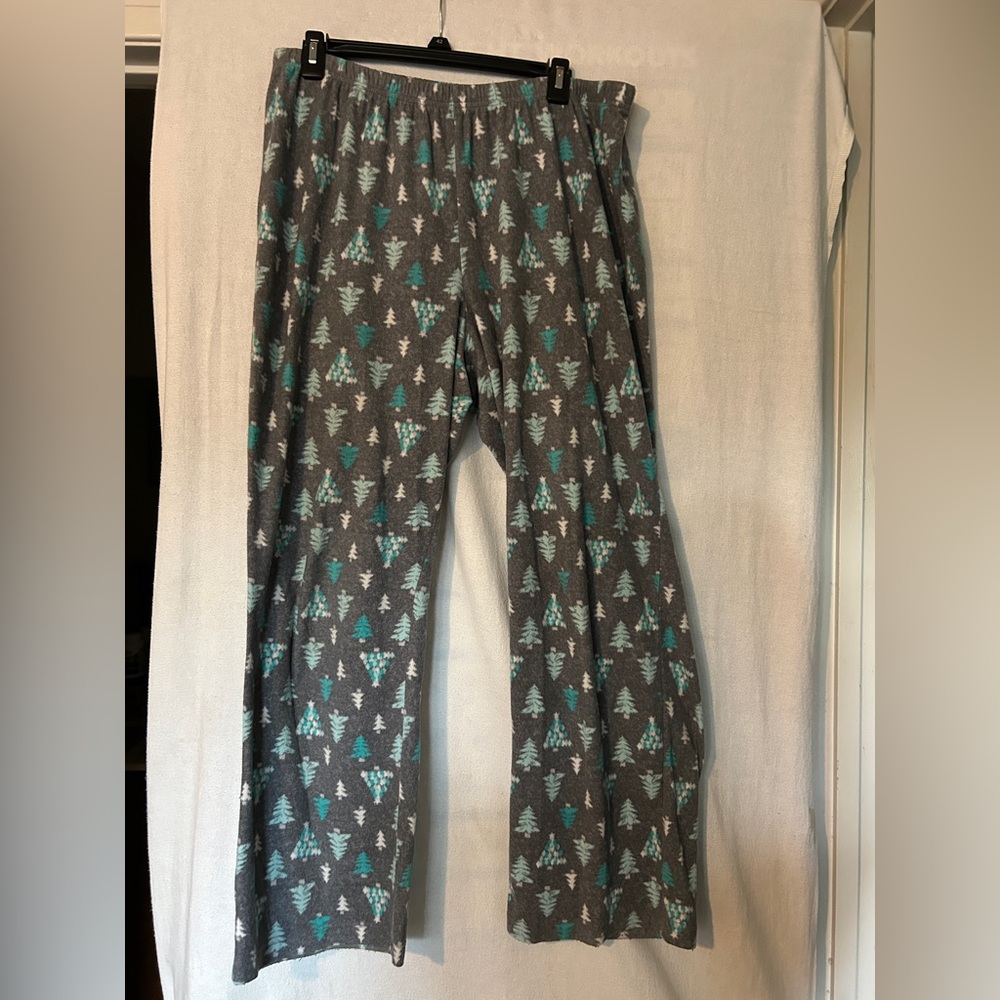 Gray Pajama Pants with Tree Pattern